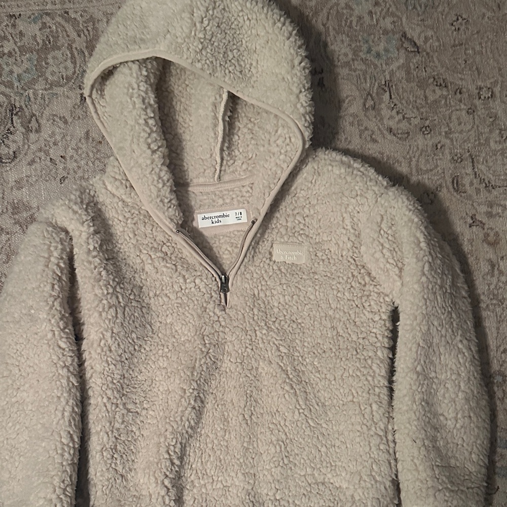 Abercrombie & Fitch Cream Sherpa Pullover